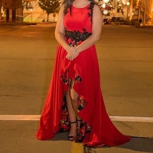 Red prom dress size 12, only worn once for pictures.